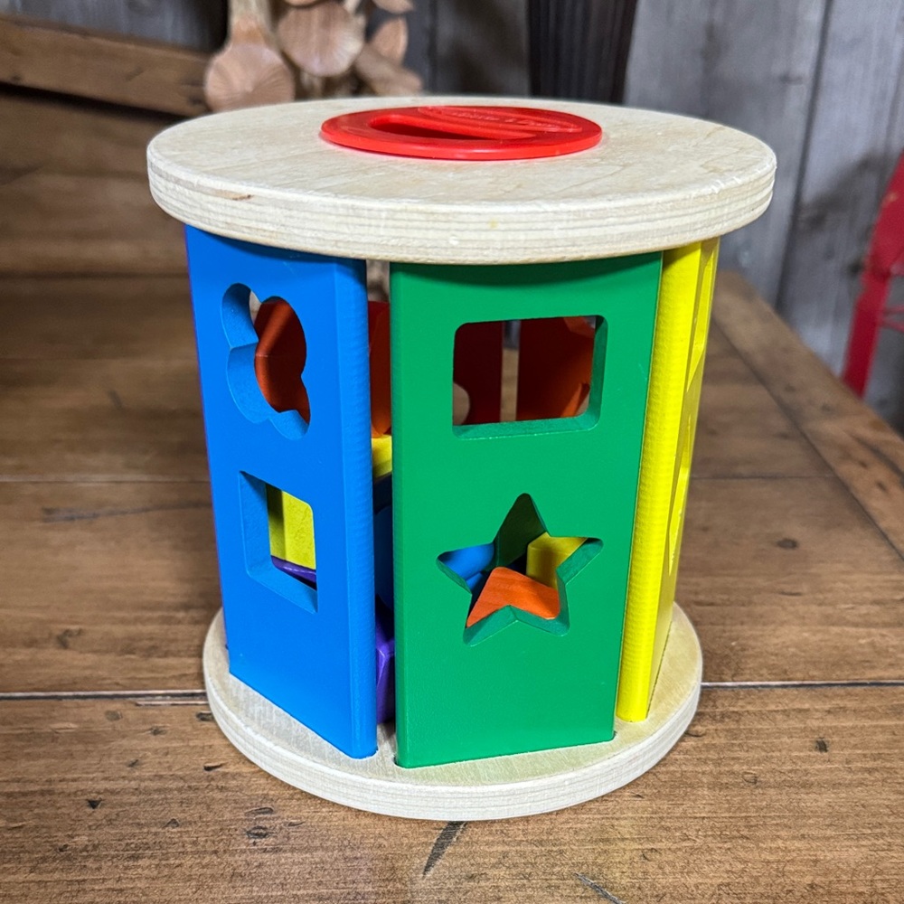 Melissa & Doug Wooden Shape Sorter Toy for Kids - Multicolor